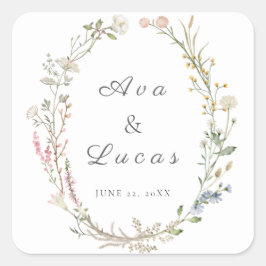 Adesivo Quadrado Elegante Floresta Floral Jardim Verde