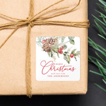 Elegante Holly Berries e Pine Cones Natal