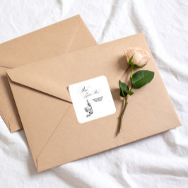 Adesivo Quadrado Elegante Minimalista Vino Antes do Chá de panela d