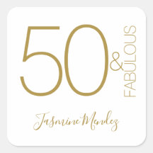 Elegante Moderno Dourado Branco 50 & Fabuloso Aniv