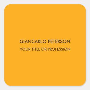 Adesivo Quadrado Elegante Orange Yellow Minimalist Professional