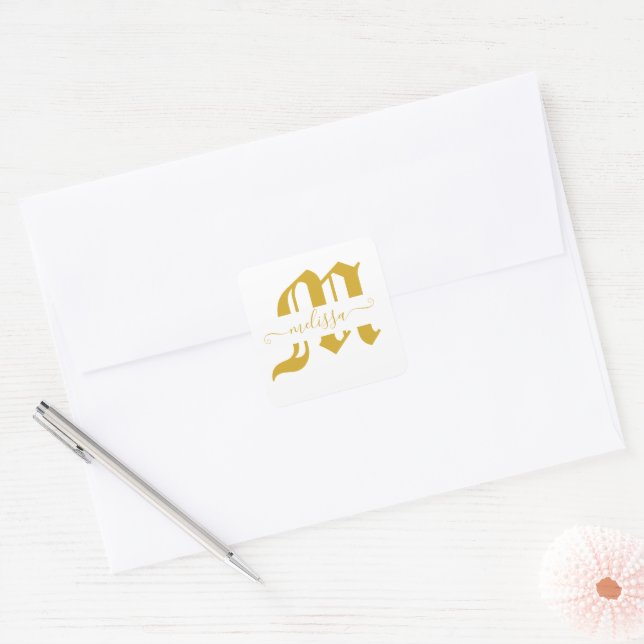 Adesivo Quadrado Elegante personalizado (Envelope)