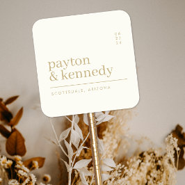 Adesivo Quadrado Elegante Personalizado com o Evento de Plano de Ca