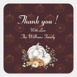 Adesivo Quadrado Elegante Personalizado Obrigado