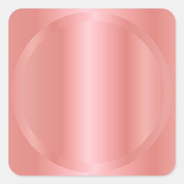 Adesivo Quadrado Elegante Personalizado Rosa Dourado Adicione Seu T (Frente)