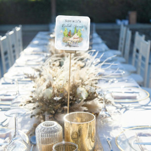 Adesivo Quadrado Elegante Piano Violin Doves Flores Chá de panela