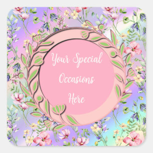 Adesivo Quadrado Elegante Quadro Floral: para Todas as Ocasioes