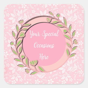 Adesivo Quadrado Elegante Quadro Floral: para Todas as Ocasioes
