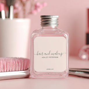 Adesivo Quadrado elegante tipografia com cabelo rosado