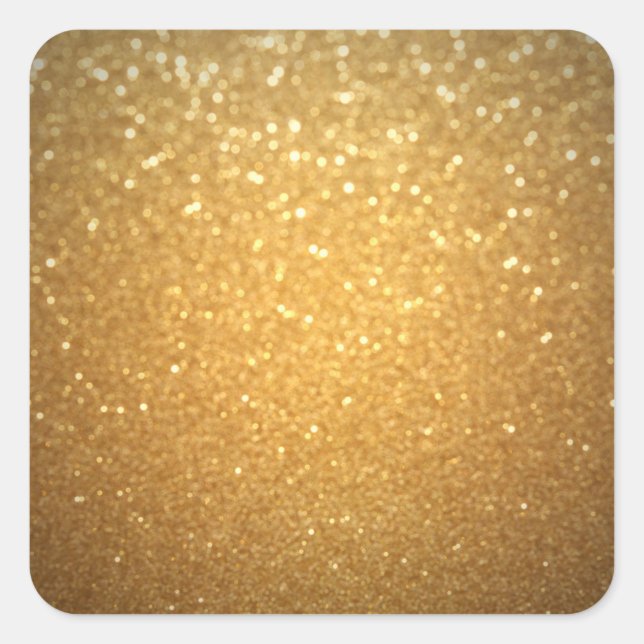 Adesivo Quadrado Elegante Trendy Dourado Glitter Modelo Moderno (Frente)
