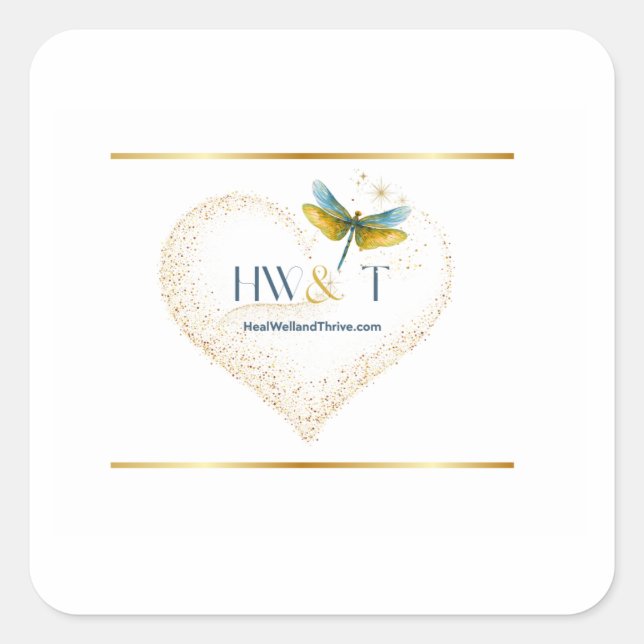 Adesivo Quadrado EleganteBem e prosperar (Frente)