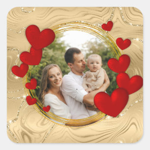 Adesivo Quadrado Elegantes Dia dos Namorados, Amor, Aniversário Cor