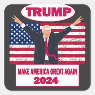 Adesivo Quadrado Eleição da bandeira americana em 2024