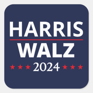Adesivo Quadrado Eleição de Harris Walz 2024 III