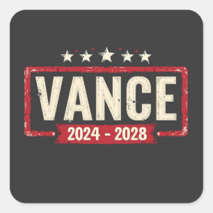 Adesivo Quadrado Eleição De Jd Vance Trump 2028 Presidente Votação