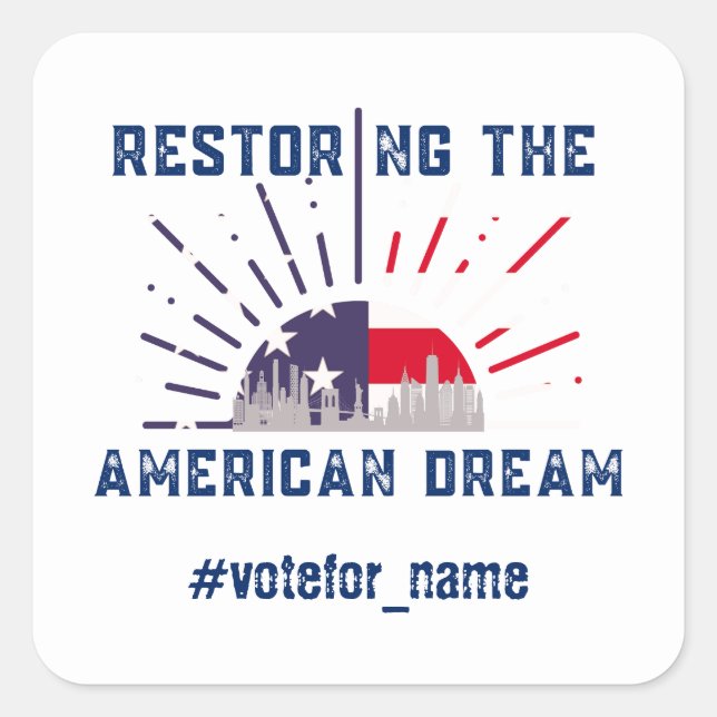 Adesivo Quadrado Eleição Presidencial 2024 dos EUA (Frente)