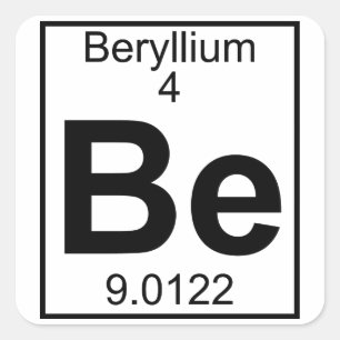 Adesivo Quadrado Elemento 004 - Be - Beryllium (Cheio)