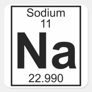 Adesivo Quadrado Elemento 011 - Na - Sódio (Cheio)