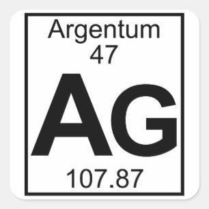 Adesivo Quadrado Elemento 047 - Ag - Argentum (Cheio)