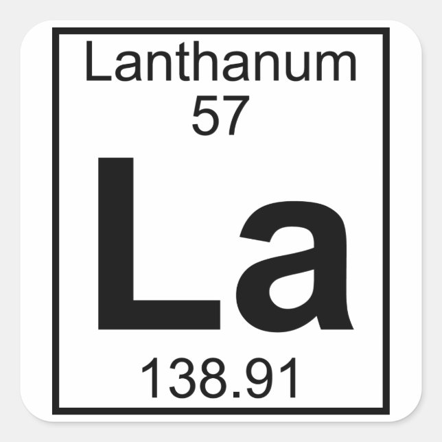 Adesivo Quadrado Elemento 057 - La - Lanthanum (Cheio) (Frente)