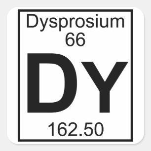 Adesivo Quadrado Elemento 066 - Dy - Dysprosium (cheio)