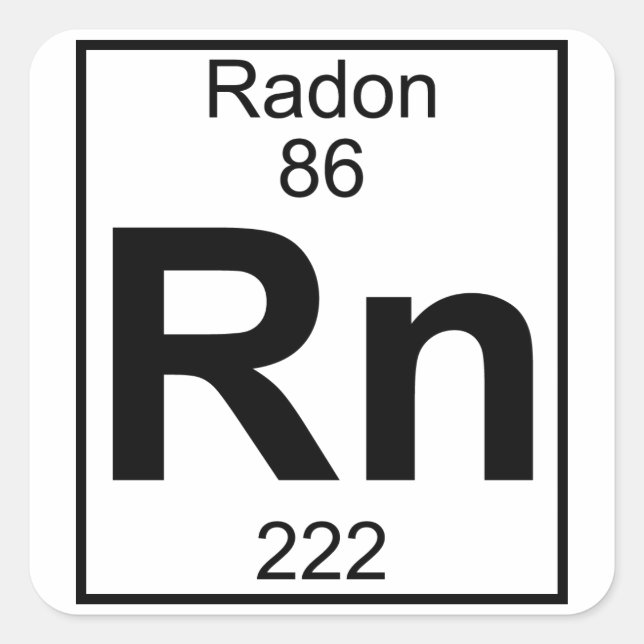 Adesivo Quadrado Elemento 086 - Rn - Radon (Cheio) (Frente)