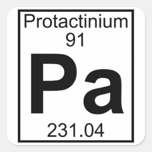 Adesivo Quadrado Elemento 091 - Pa - Protactinium (cheio)