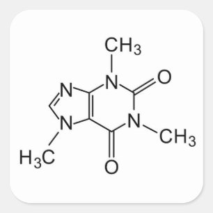 Adesivo Quadrado elemento da química do café da fórmula química