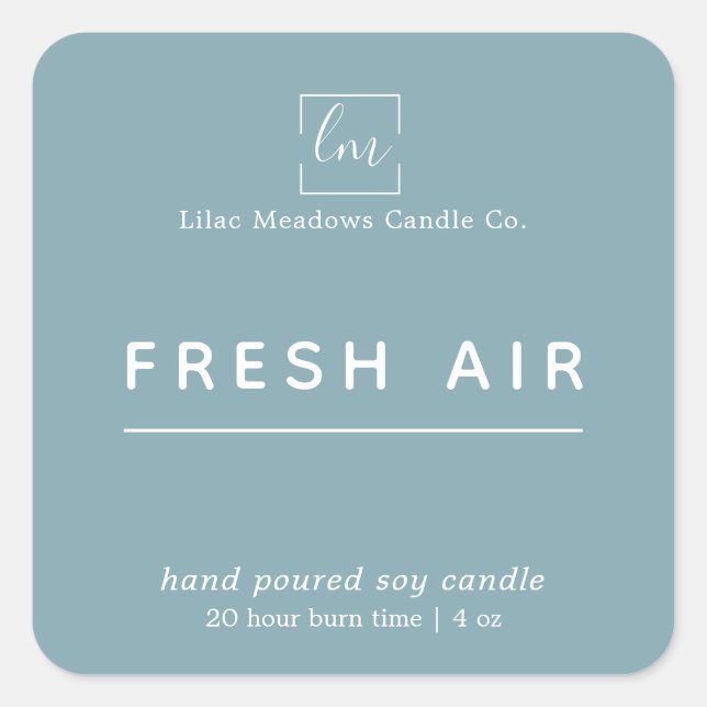 Adesivo Quadrado Elemento simples e azul esquadrão do logotipo (Frente)