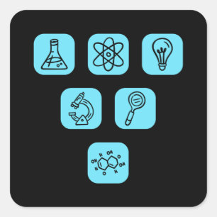 Adesivo Quadrado Elementos da ciência