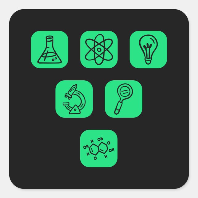 Adesivo Quadrado Elementos da ciência (Frente)