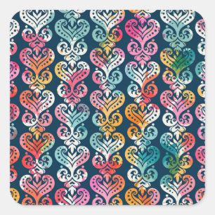 Adesivo Quadrado Elementos decorativos, design de padrão versátil.