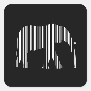 Adesivo Quadrado ELEPHANT BARCODE Código do Bar