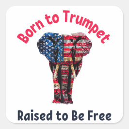 Adesivo Quadrado Elephant Flag America