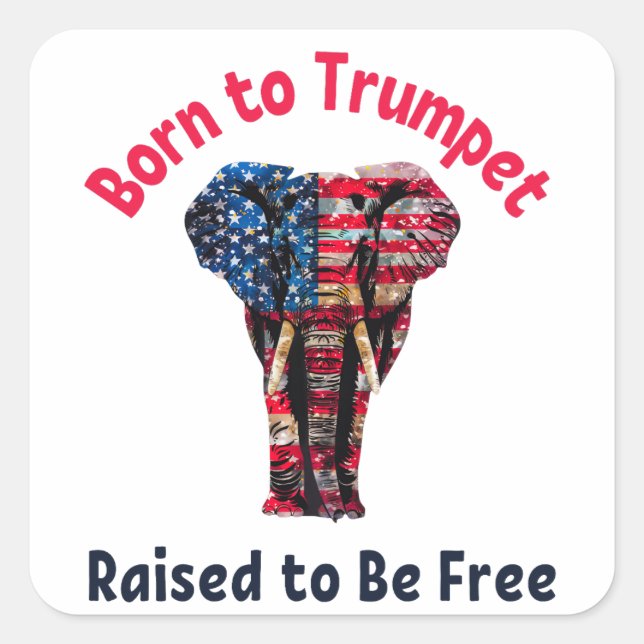 Adesivo Quadrado Elephant Flag America (Frente)