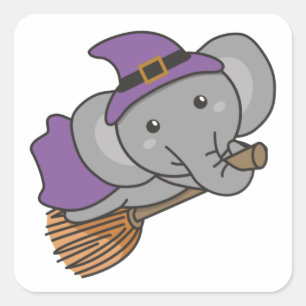 Adesivo Quadrado Elephant Halloween Witeen Kids Witume Squa