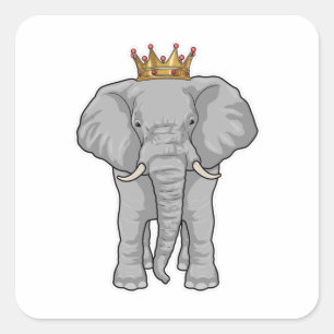Adesivo Quadrado Elephant King Crown
