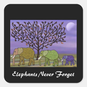 Adesivo Quadrado Elephant Moon Stickers