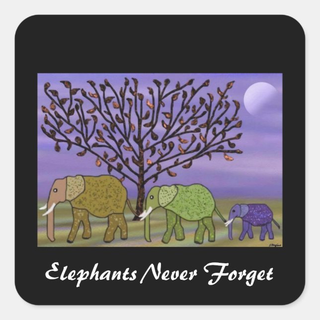 Adesivo Quadrado Elephant Moon Stickers (Frente)