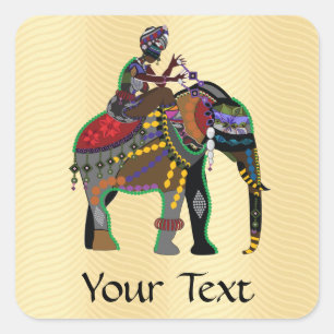 Adesivo Quadrado Elephant Rider