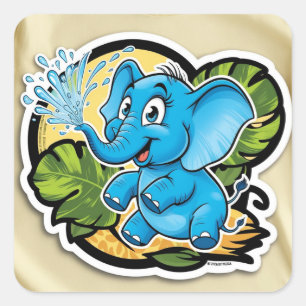 Adesivo Quadrado Elephant Sticker