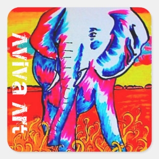Adesivo Quadrado Elephant Sticker