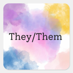 Adesivo Quadrado Eles/Eles Pronoun