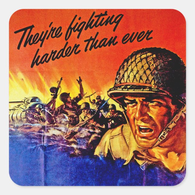 Adesivo Quadrado Eles estão lutando mais do que nunca (Frente)