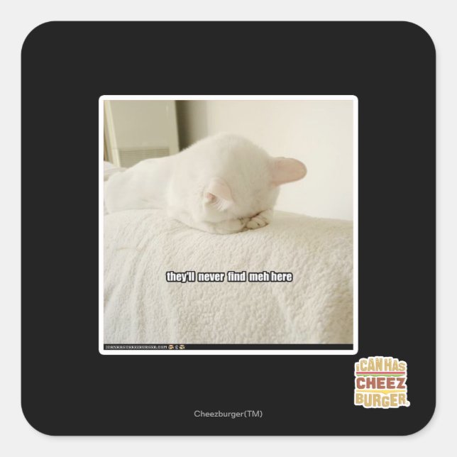 Adesivo Quadrado eles nunca me encontrarão aqui (Frente)