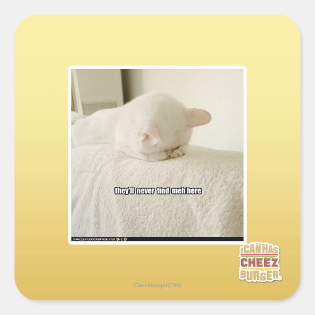 Adesivo Quadrado eles nunca me encontrarão aqui (Frente)