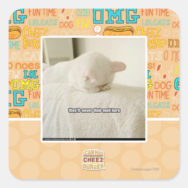 Adesivo Quadrado eles nunca me encontrarão aqui (Frente)