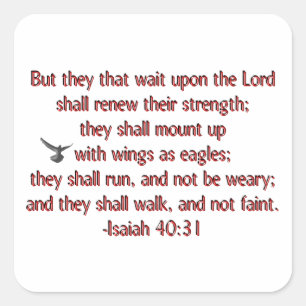 Adesivo Quadrado Eles Que Esperam Pelo Senhor