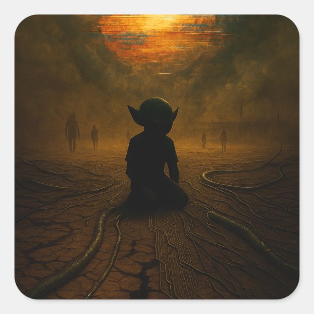 Adesivo Quadrado Eles vieram enquanto o Sol estava derretendo (Frente)