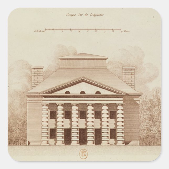 Adesivo Quadrado Elevação da casa do diretor do sal (Frente)